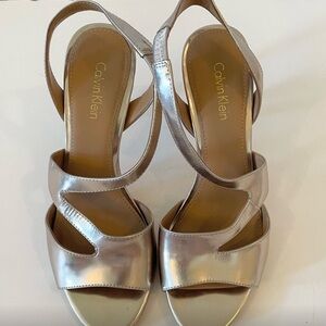 Calvin Klein Gold Strappy Heels